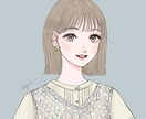 シンプル塗りで大人かわいいイラストお描きします 似顔絵OK！簡単なアクセサリー無料です♡ イメージ1