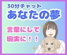 夢を語ろう！あなたの夢を言葉にするお手伝いをします 30分チャット☆夢を自由に語り理想を明確にしていきましょう イメージ1