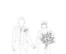 結婚式ペーパーアイテムDIYで使用イラスト作成ます 自身の結婚式ペーパーアイテム作成経験を活かした線画イラスト イメージ2