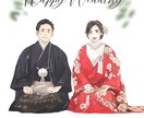 温かみのあるウェルカムボードの絵を描きます あなただけの、そっくりで可愛い今っぽい似顔絵に。 イメージ1