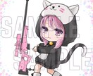 ゲーム等のキャラクター。SNS等イラスト作成します FPSバトロワ系ゲームアイコン等、武器を持ったキャライラスト イメージ2