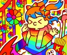 カラフルな絵を描けます 虹色、蛍光色、ハッピーな雰囲気に イメージ5