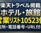 楽天トラベル宿泊施設1万件営業リスト提供します 住所・電話番号付き全国ホテル・旅館【10523件】営業リスト イメージ1