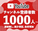 YouTube チャンネル登録者1000人増やます 【業界最安値に挑戦中/減少保証あり】 イメージ1