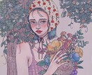 商用OK.ガーリーなカラーイラスト描きます アナログチックなレトロでオシャレなカラーイラストです。 イメージ1