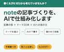 noteの記事づくりを、AIで仕組み化します 週6本のnoteを仕組みで続ける相談員が、型ごと渡します イメージ1