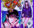 歌ってみた・MV✧用途多様イラスト製作します 可愛い/怪しい/かっこいい/ニューレトロなんでもいけますෆ‬ イメージ1