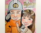 色紙にほっこり温かい笑顔を水彩で手描きします 大人数◎初依頼◎長寿祝いや家族の記念に、思い出に残る１枚を イメージ2