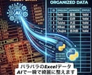 バラバラのExcelデータをAIで綺麗に整えます 手作業で無理な表記ゆれやデータのズレ、綺麗に並び替えます イメージ1