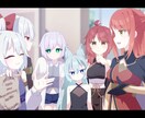 背景込みのキャライラスト描きます 商用利用料込み、複数人イラストも可能！ イメージ2