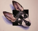 あなたのペットが色紙から【飛び出す絵】を描きます 参考画像のような色紙画面から飛び出して見えるアナログ画です イメージ5