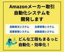 Amazonメーカー取引の効率化システム開発します 在庫管理、自動発注、価格改定通知、メーカー管理システムなど イメージ1