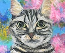 わんちゃん、ねこちゃんなどの似顔絵を描きます 手描きのアクリル画で15cmのキャンバスに絵を描きます イメージ1