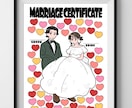 ポップでかわいいゲスト参加型の結婚証明書を描きます ウェルカムスペースにも飾れる！ゲスト参加型♫ イメージ1