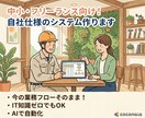中小・フリーランス向け！自社仕様のシステム作ります 現場の「いつものやり方」をそのままデジタル・自動化します イメージ1