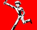 男性キャラ限定！白黒でイラスト作成致します 歌みた用サムネやアイコン作成！力強い絵や病み可愛い絵などなど イメージ2
