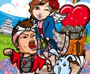 高クオリティ！似顔絵付きポスター製作します ウェルカムボードや記念日などのプレゼントに！ イメージ1