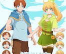 ゲーム・TRPG向けの立ち絵イラスト制作します アニメ風イラストで男性、女性ともに親しみやすいキャラクター！ イメージ3