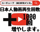 YouTube日本人動画再生1000回増やします 2024年度最新リアル日本人ユーザーのみ独自プロモーション。 イメージ1
