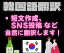 1500字以内の韓国語↔︎日本語を翻訳します 丁寧＆迅速対応！SNS短文等韓国語翻訳を親身にお手伝いします イメージ1