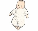 赤ちゃん（〜2歳くらい）のイラストを作成します クレヨン画の画風で一部デフォルメしたイラストを作成します イメージ3