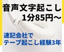 音声データの文字起こしを承ります 速記会社でのテープ起こし経験（3年）を活かします！ イメージ1