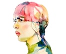 修正無料 似顔絵SNSアイコン描きます ニュアンスカラー仕上げ水彩似顔絵 イメージ3
