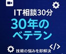 IT相談｜経験30年のベテランが即答します 現役エンジニアが技術の悩みを30分で解決 イメージ1