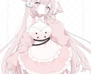 キュートな絵柄のイラストを制作いたします 甘めでふんわりした絵柄であなたのキャラを描かせて下さい♪ イメージ3