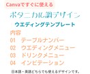 高品質◎結婚式用デザインテンプレートをお渡しします メニュー表/ドリンクメニュー表/テーブル番号/招待状を20枚 イメージ3