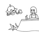 商用OK！シンプルな人物＋背景を描きます 表紙、挿絵などワンポイント絵が欲しいときにおすすめです。 イメージ2