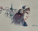 ペン画タッチのイラスト水彩画 描かせていただきます もれなくミニイーゼル画をおまけでプレゼント！ イメージ2