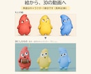 キャラクターの絵を3Dの挨拶動画にします 1体分の料金です。マスコットがまばたきして笑います イメージ1