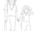 線画でシンプルお洒落に描きます お子様やカップルの写真、好きな物をシンプルに描きます。 イメージ3