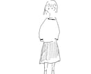 かわいくおしゃれな雰囲気のアイコン描きます モノクロのシンプルで華奢なキャラクター イメージ2