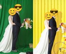 結婚式場の写真をお海外ウェディング風に作ります 2ショット写真をおしゃれな海外風ウェディングに加工します イメージ1