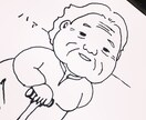 似顔絵を黒のペン画で仕上げます 表情ありのユニーク＆ホンワカ系です♡ イメージ2