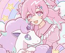 商用OK ポップで可愛い女の子のイラスト制作します 配信やSNSでの活動用イラスト等制作いたします。 イメージ1