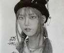 K-POPアイドルなどの似顔絵描きます 基本的にはモノクロの作品となります。(鉛筆画) イメージ4