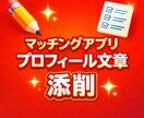 Tinder等プロフィール文を添削します 文章が苦手な方でも、自然で会話が続きやすい表現に整えます イメージ1
