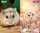 愛犬、愛猫のお写真を心温まるアート作品にします 写真1枚からうちの子を記念日、メモリアル、コスプレ風に イメージ9