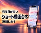 ショート動画台本をプロの視点で添削します 直し方だけでなく、次も使える見方をお伝えします イメージ1