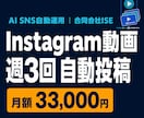Instagram動画を週3回自動投稿します 約15秒の縦型動画と投稿文を作成し週3回自動投稿 イメージ1