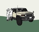 愛車を雰囲気そのままシンプル線画イラストにします 車 バイク 愛車 納車 記念日 プレゼント インテリア イメージ1