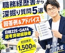 職務経歴書から想定質問5選＆回答作成します 面接官はここを見る！予想質問5選と説得力ある回答例を即納！ イメージ1