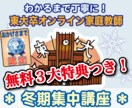 残り３枠：大学受験の冬期集中オンライン講座します 東大院卒・プロ講師歴20年！基礎から丁寧に指導します イメージ1