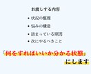 考えてるのに進めない人、3問で動ける状態にします もう迷わない！“今日やる1つ”が決まります。 イメージ7