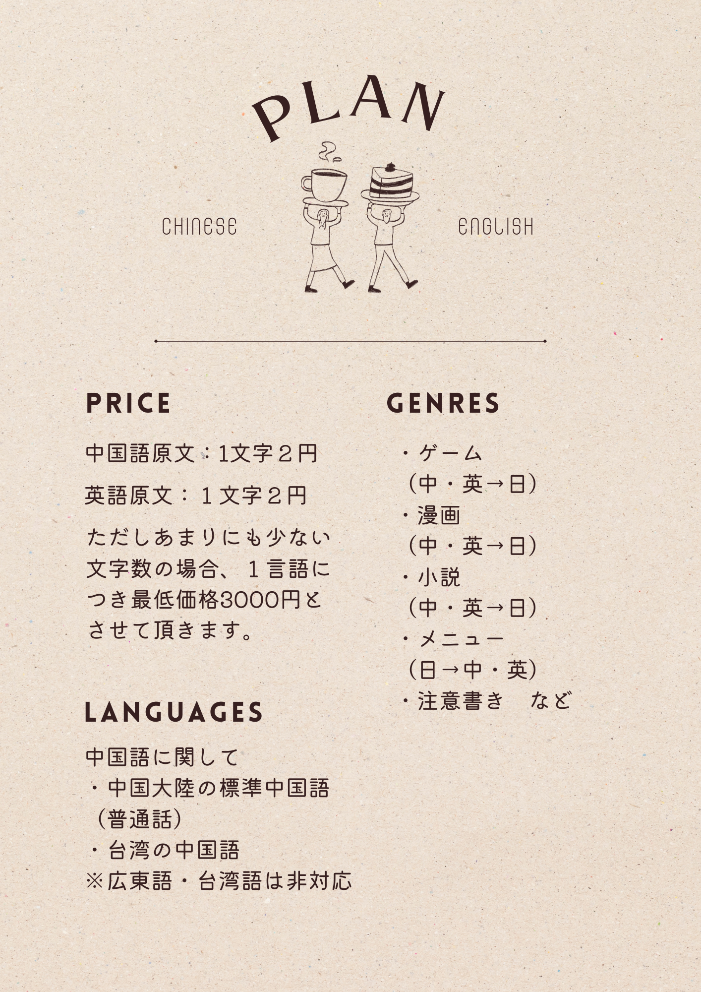 1文字2円！有資格翻訳学校修了者が英中日翻訳します 【お値下げ】中国大陸/台湾/飲食/漫画/ゲーム イメージ6