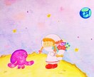色鉛筆でほっこりするイラストを描きます 宇宙・お花・食べ物・動物・人物等を優しくほっこり仕上げます イメージ1
