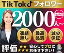 TikTokのフォロワーを増やします 高品質★TikTokフォロワー+2000人〜/減少保証 イメージ1